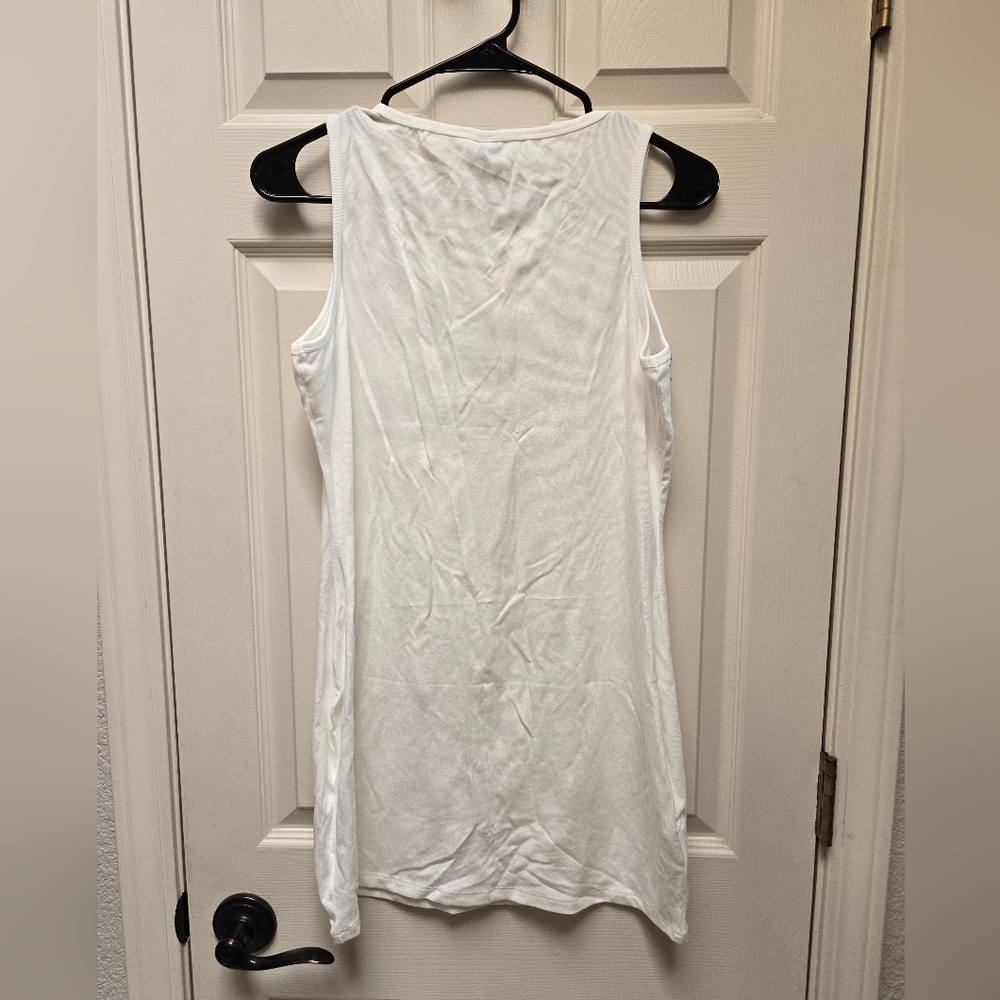 NWT Micas White Mini Dress with Blue Denim Star Patches, Large - Picture 9 of 9